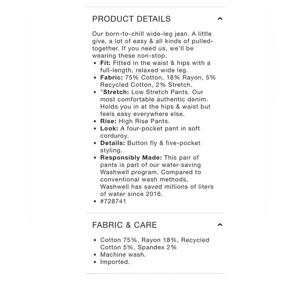 GAP Brown Button Up Corduroys - Picture 7 of 7